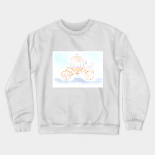 Carriage, transport, fairy tale, journey, road, driver, Cinderella, watercolor, watercolour, hand drawn, drawing, illustration, beautiful, art, Crewneck Sweatshirt